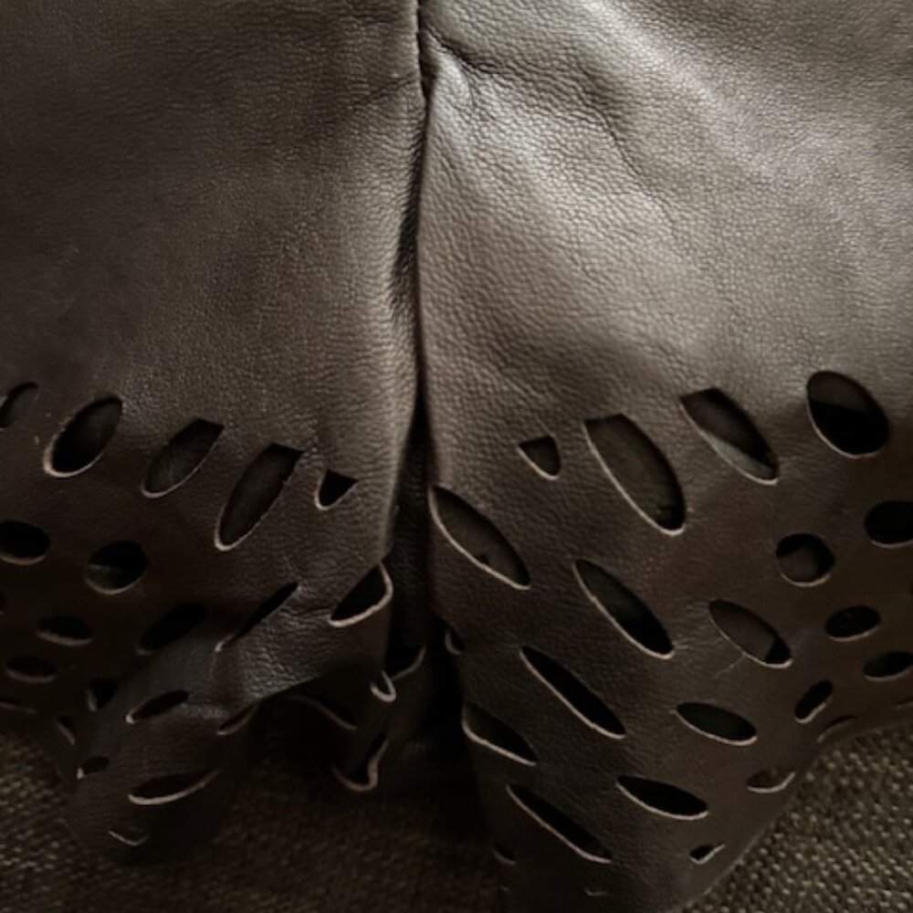 Faux Leather Shorts with Cut outs - Picture 4 of 5